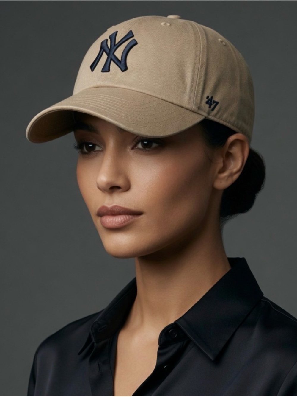 '47 New York Yankees Beige Cap with Navy Logo